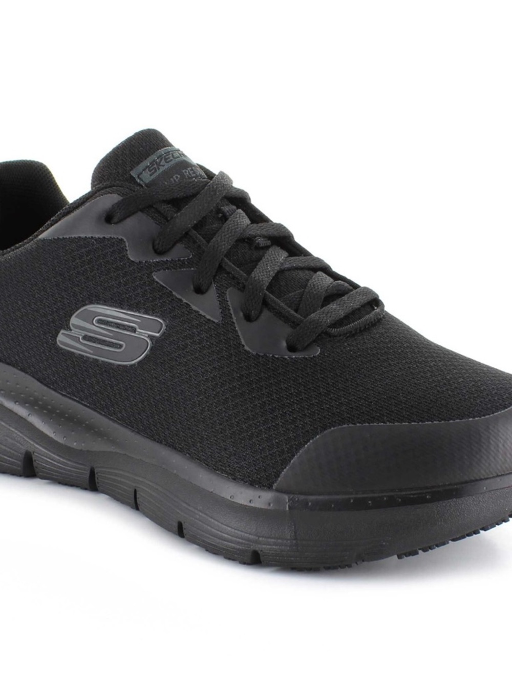 Skechers Men’s All-Black Mesh Lace-Up Sneaker